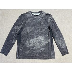 Realtree Fishing Shirt Mens Large Gray Camo Long‎ Sleeve Performance Lightweight